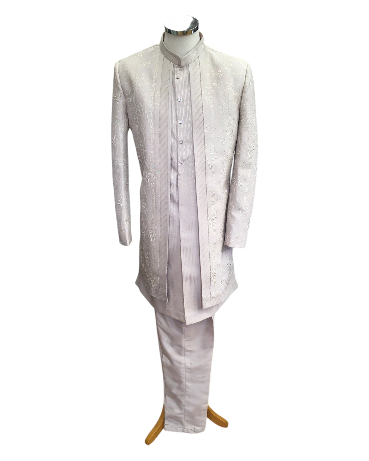 Pastel Rose Gold - Stunning Double Layered Mens Sherwani - SHU2503 PC 0325 - Prachy Creations