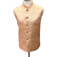 Peach - Banarasi Handloom Brocade Mens Waistcoat - KCS2304 KK 0923 - Prachy Creations