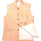 Peach - Banarasi Handloom Brocade Mens Waistcoat - KCS2304 KK 0923 - Prachy Creations