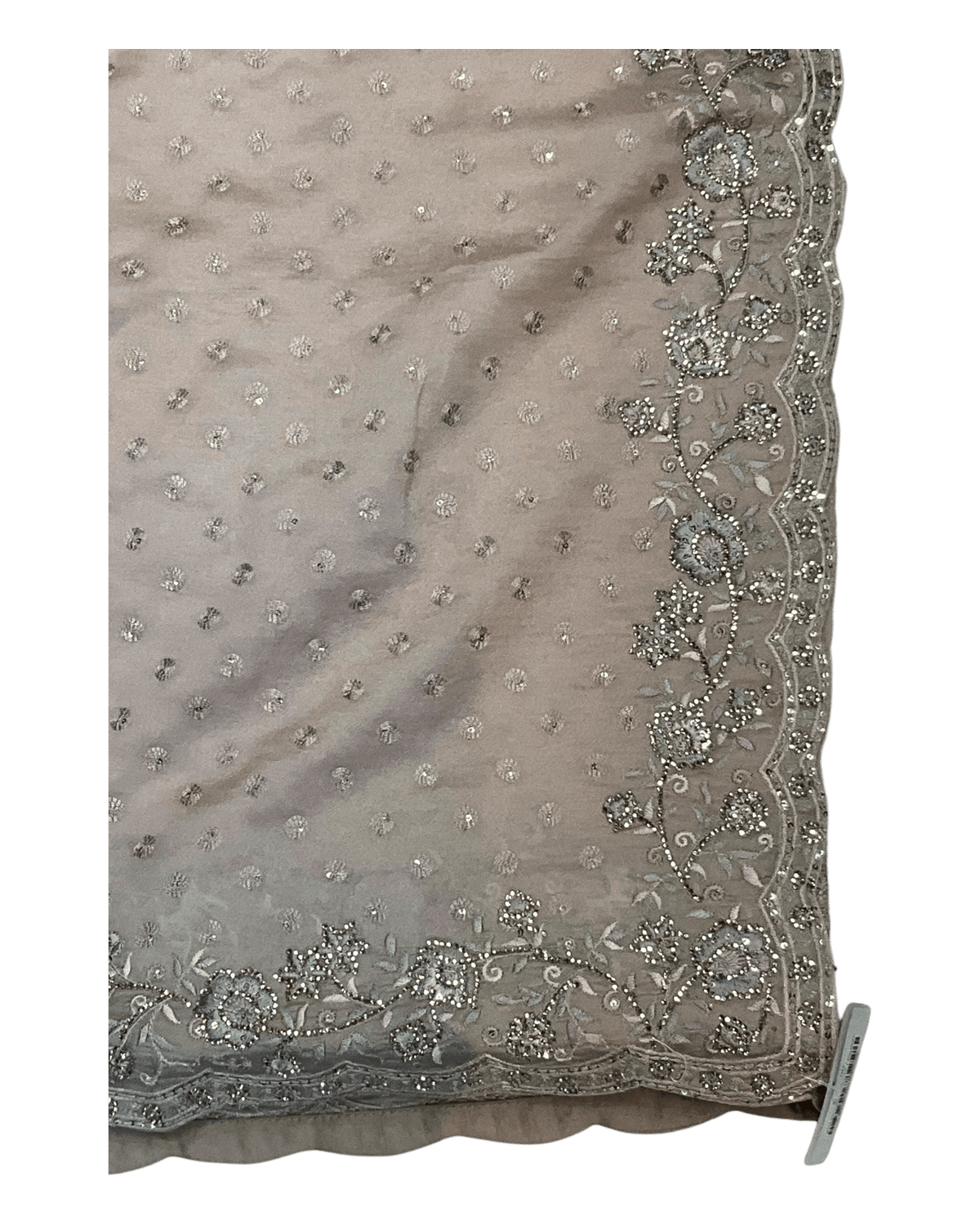 Peach - Designer Crepe Saree with Thread / Stone Work and Blouse Piece - UK stock - 24hr Dispatch - RS2512 RJ - Prachy Creations