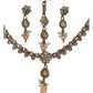 Peach - Small Size Antique Gold Finish Necklace Set with Earrings & Head Piece /Tika- SLV78 11Ap24 - Prachy Creations