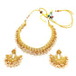 Pearl / Gold - Medium Size Gold Finish Necklace Set with Earrings - Bollywood - AE2515 08C25 - Prachy Creations