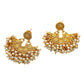 Pearl / Gold - Medium Size Gold Finish Necklace Set with Earrings - Bollywood - AE2515 08C25 - Prachy Creations