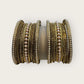 Pearls / Gold Stone - Antique Gold Finish Bangles Set (Set of 14) - UK stock - SM, M, L, XL JAN2655 09Tv25 - Prachy Creations
