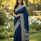 Petrol Blue - Classic Saree with Thread / Stone Work and Blouse Piece - UK stock - 24hr Dispatch - RS2506 VP - Prachy Creations