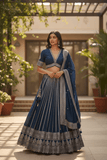 Petrol Blue - Designer Ready Made Lehenga Set - Size 14 (40") UK Stock - 24h Dispatch - VMK180 CP 0425 - Prachy Creations