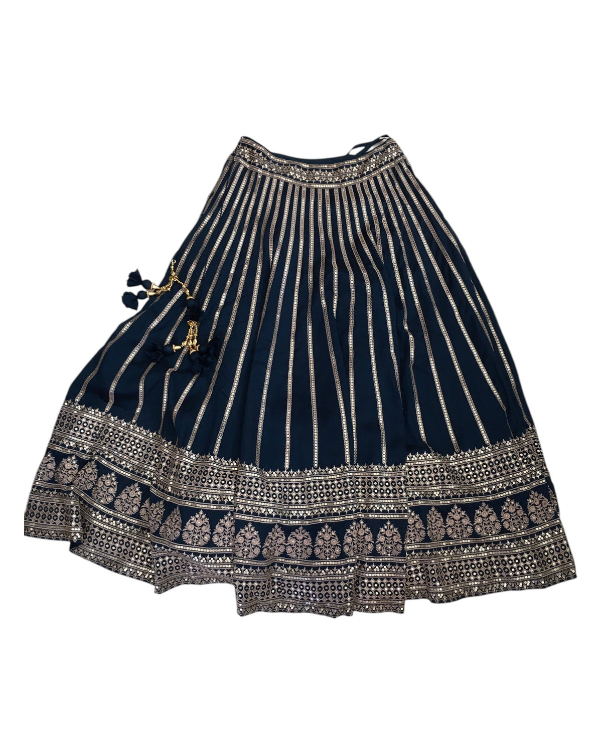 Petrol Blue - Designer Ready Made Lehenga Set - Size 14 (40") UK Stock - 24h Dispatch - VMK180 CP 0425 - Prachy Creations