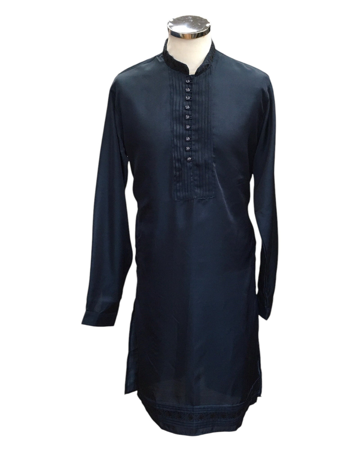 Petrol Blue - Mens Kurta Set with Rich Brocade Waistcoat - SHU2505 TP 0325 - Prachy Creations