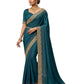 Petrol Blue - Saree with Thread / Stone Work and Blouse Piece - UK stock - 24hr Dispatch - SP2612 KR - Prachy Creations