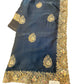 Petrol Blue - Saree with Thread / Stone Work and Blouse Piece - UK stock - 24hr Dispatch - SP2614 VJ - Prachy Creations