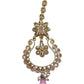Pink - Antique Gold Finish Large Size Tika Head Piece - Indian Ladies Fashion Jewellery - AE2440 11T24 - Prachy Creations