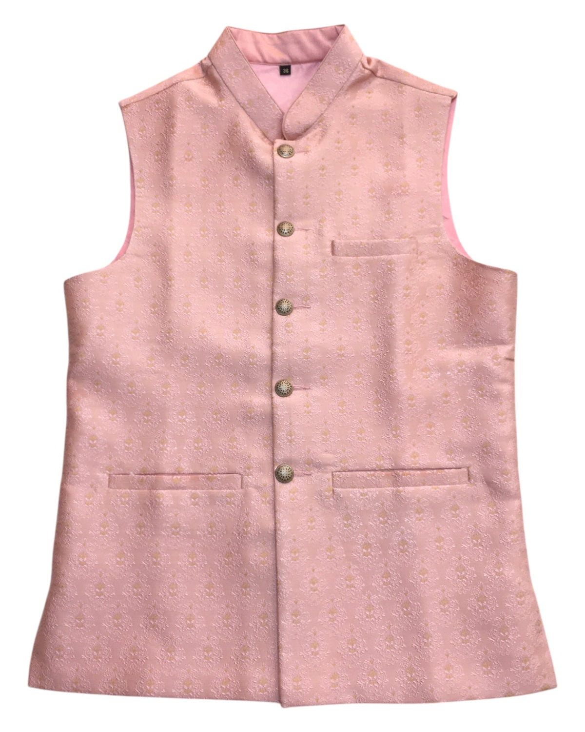 Pink - Banarasi Handloom Brocade Mens Waistcoat - UK Stock- Dispatch in 24 hrs - KCS241104 KK - Prachy Creations