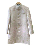Pink - Classic Banarasi Brocade Sherwani with Gold Buttons - HHF2407 TC 0624 - Prachy Creations