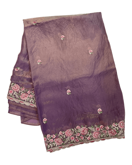 Pink - Fancy Party Saree with Blouse Piece - UK stock - 24hr Dispatch - LTF4604 07VY26 - Prachy Creations