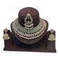 Pink - Large Size Antique Gold Finish Necklace Set with Earrings & Tika Head piece - GGA07 KT 0525 - Prachy Creations