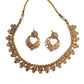 Pink - Medium Size Gold Finish Necklace Set with Earrings - TOH2402 Cp 0424 - Prachy Creations