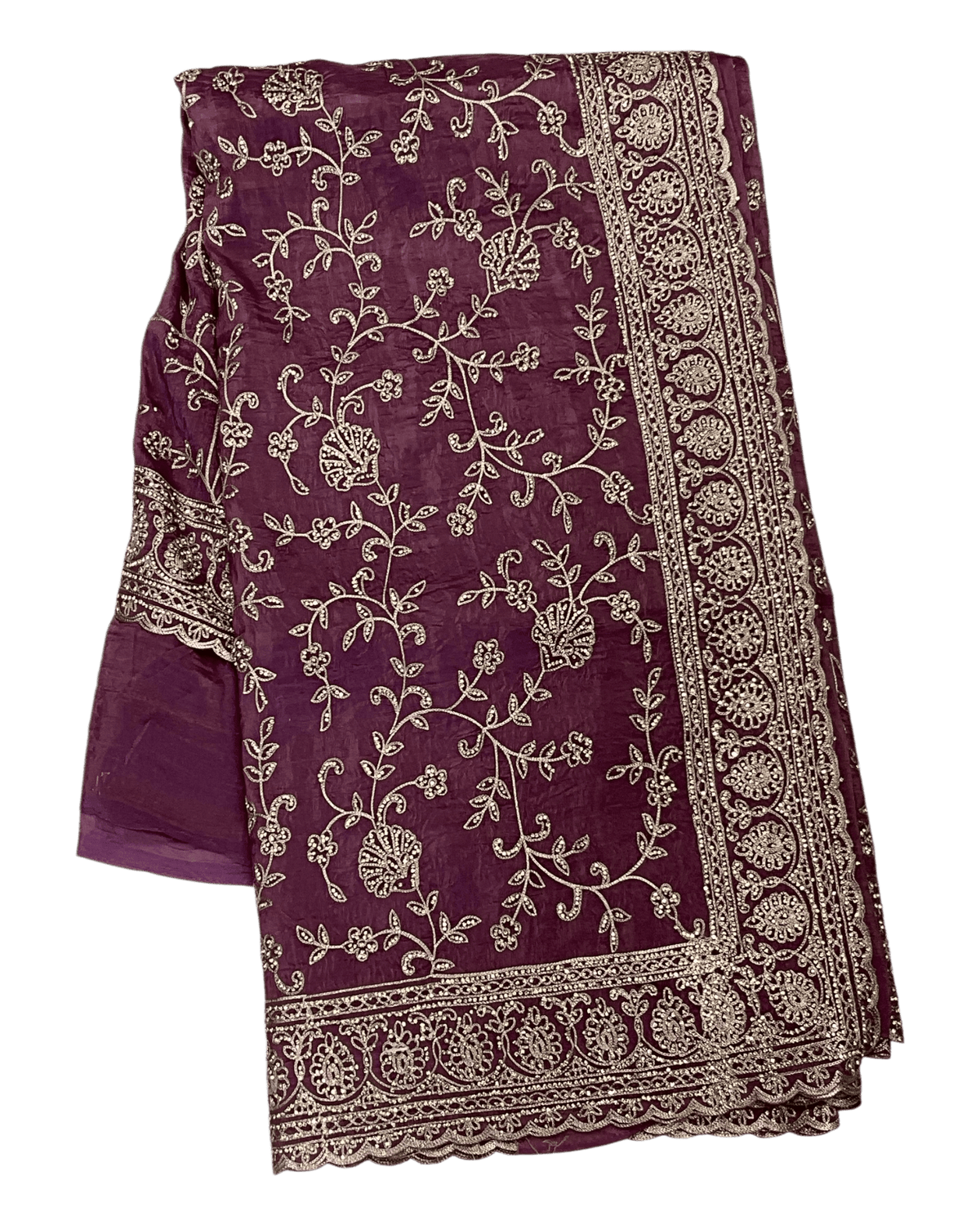 Pink - Rich Saree with Allover Embroidery and Blouse Piece - UK stock - 24hr Dispatch - RS2507 PT - Prachy Creations