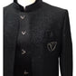 PREMIUM Slim Fit Mens Black BandhGala / Prince / Chinese Collar Open Jacket with inside Waistcoat- Fantastic Fit - CS2408 JC 0524 - Prachy Creations