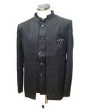 PREMIUM Slim Fit Mens Black BandhGala / Prince / Chinese Collar Open Jacket with inside Waistcoat- Fantastic Fit - CS2409 JA 0524 - Prachy Creations