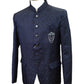PREMIUM Slim Fit Mens Navy Blue Self Brocade BandhGala / Prince / Chinese Collar Jacket - Fantastic Fit - CS2411 TP 0524 - Prachy Creations
