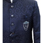 PREMIUM Slim Fit Mens Navy Blue Self Brocade BandhGala / Prince / Chinese Collar Jacket - Fantastic Fit - CS2411 TP 0524 - Prachy Creations