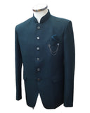 PREMIUM Slim Fit Mens Teal BandhGala / Prince / Chinese Collar Jacket - Fantastic Fit - CS2406 TC 0524 - Prachy Creations