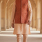 Orange - Mirror Work All Over Embroidered - Mens Indian Waistcoat - UK Stock - 24 hr Dispatch - KCS4782 03KP26