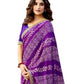 Purple - Bandhani Printed - Chiffon Saree with Blouse Piece - KAS-Chuneri 301 10KV25 - Prachy Creations