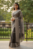 Purple - Classic Saree with Thread Work Border and Blouse Piece - UK stock - 24hr Dispatch - RS2534 VY - Prachy Creations
