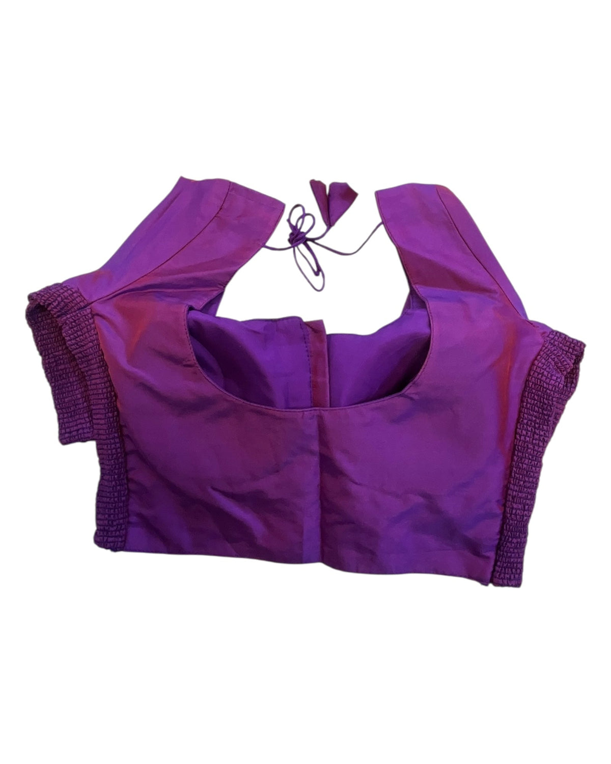 Purple - HYBRID Silky Saree blouse - With Elastic on both side for Great fit - Size 36",38", 40" S M L - VAM1216 Ap - Prachy Creations