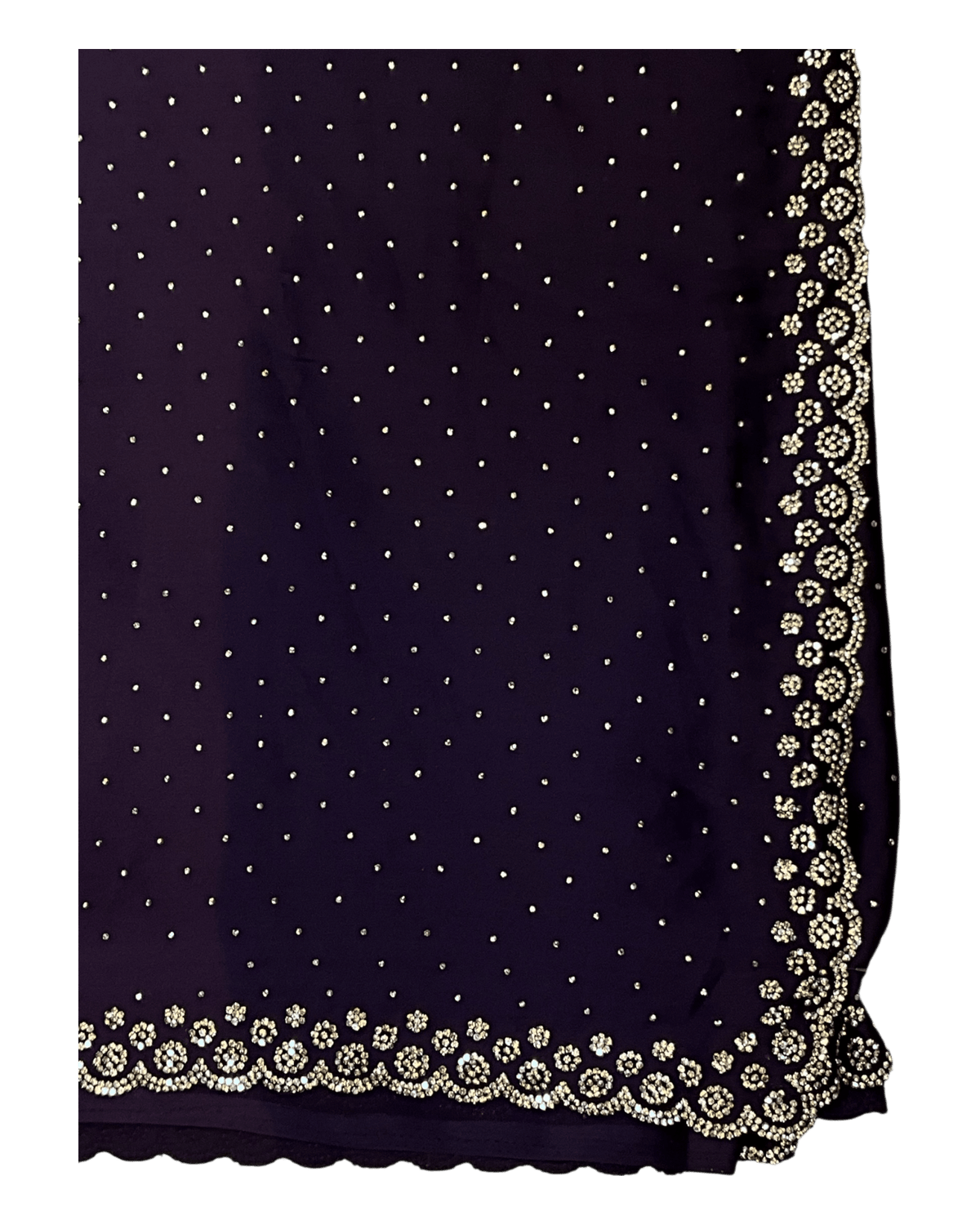 Purple - Rich Saree with Stone Work and Blouse Piece - UK stock - 24hr Dispatch - RS2514 VC - Prachy Creations