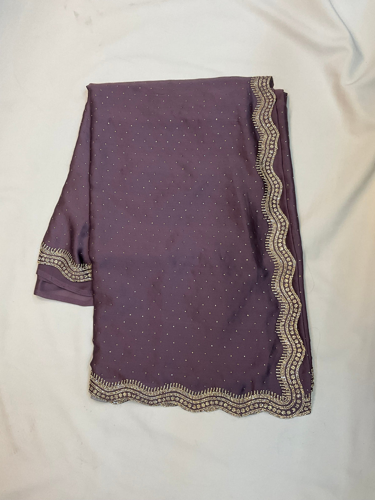 Purple - Saree with Thread / Stone Work and Blouse Piece - UK stock - 24hr Dispatch - SP2611 VP - Prachy Creations