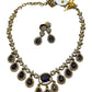 Purple - Small - Antique Gold Finish Necklace Set with Earrings & - AE2521 08KK25 - Prachy Creations