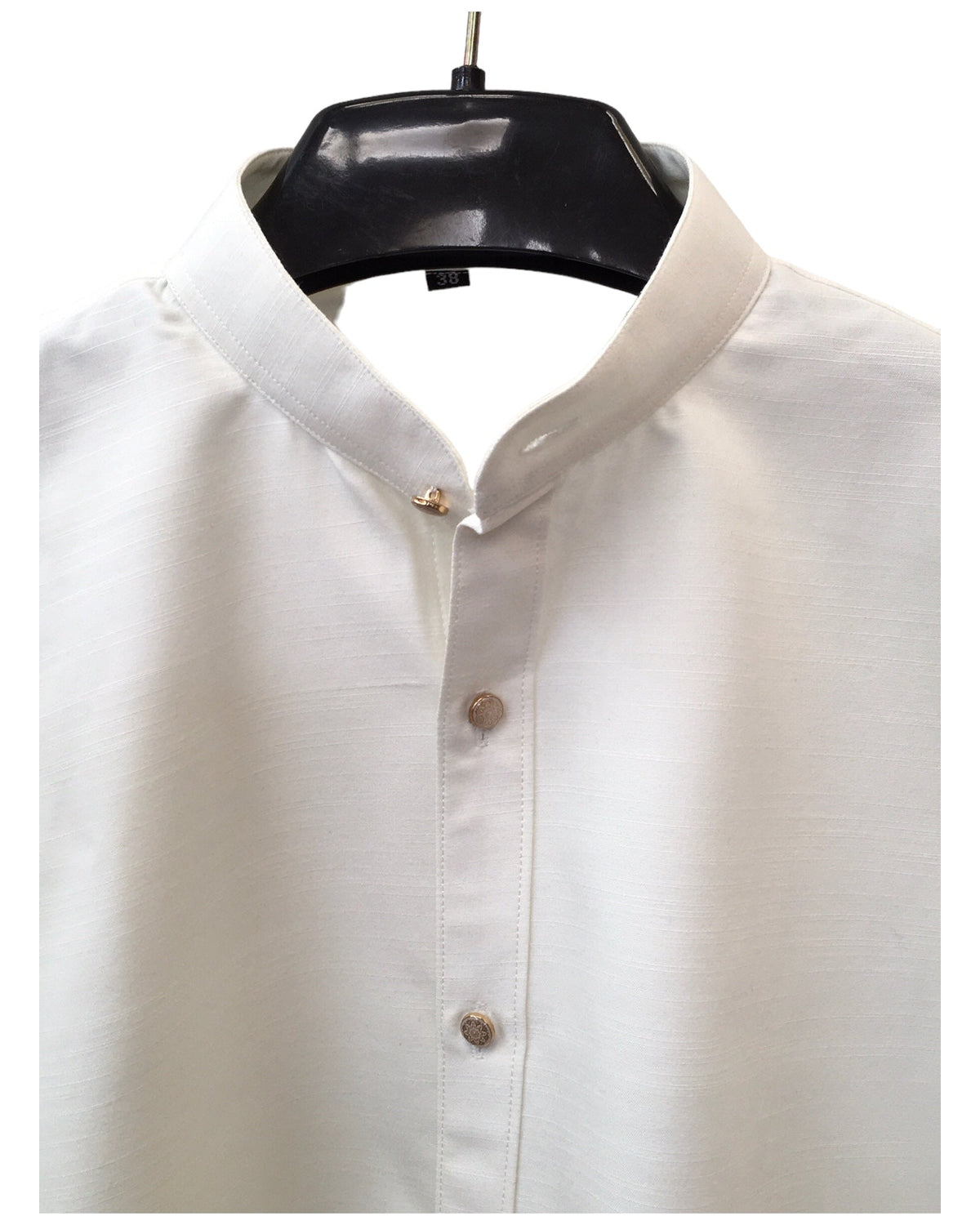 Quality - White - Nehru / Grandad / Chinese / Prince Collar Mens Slim Fit Shirt - Perfect under Bandhgala Jacket / Waistcoat / Bandi - VNS2501 KY 0624 - Prachy Creations