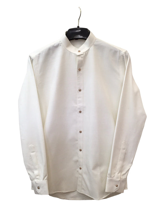 Quality - White - Nehru / Grandad / Chinese / Prince Collar Mens Slim Fit Shirt - Perfect under Bandhgala Jacket / Waistcoat / Bandi - VNS2501 KY 0624 - Prachy Creations