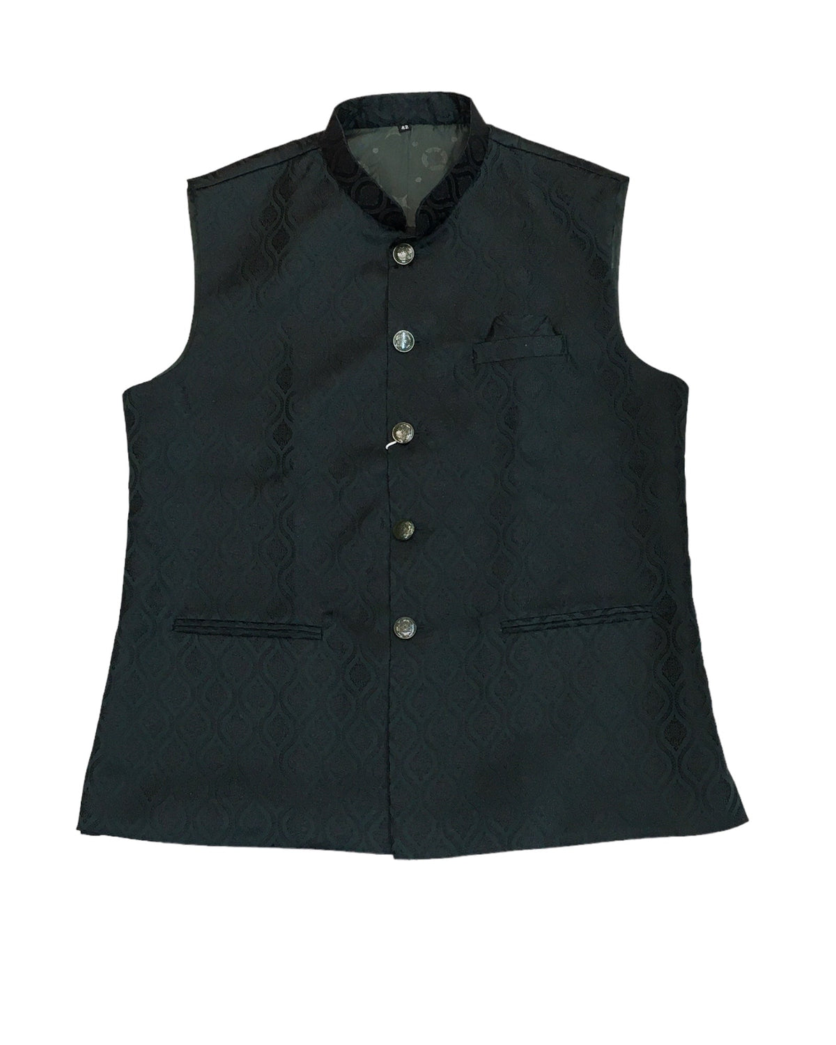 Racing / Bottle Green - Self Brocade Indian Mens Waistcoat / Bandi - Bollywood - CS2403 KT 0524 - Prachy Creations