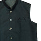 Racing / Bottle Green - Self Brocade Indian Mens Waistcoat / Bandi - Bollywood - CS2403 KT 0524 - Prachy Creations