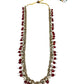 Red / Maroon - Medium Size Antique Gold Finish Long Necklace Set with Earrings - RAK411 H 0525 - Prachy Creations