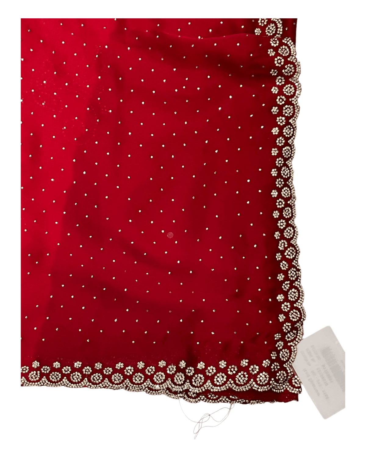 Red - Rich Saree with Stone Work and Blouse Piece - UK stock - 24hr Dispatch - RS2514 VC - Prachy Creations