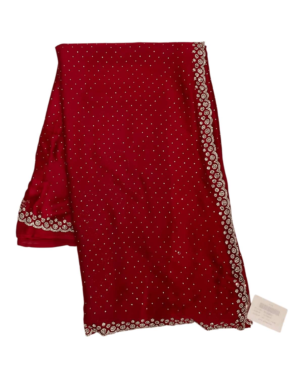 Red - Rich Saree with Stone Work and Blouse Piece - UK stock - 24hr Dispatch - RS2514 VC - Prachy Creations