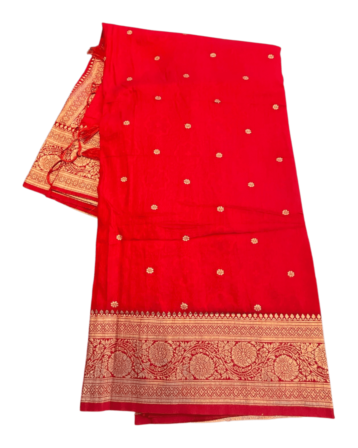 Red - Traditional Handloom Saree with Blouse Piece - UK stock - 24hr Dispatch - SP2630 KP - Prachy Creations