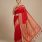 Red - Traditional Handloom Saree with Blouse Piece - UK stock - 24hr Dispatch - SP2630 KP - Prachy Creations