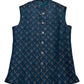 Rich Teal with Contrast Thread Brocade - Premium Mens Waistcoat - VNS-JKT14 10KJ25 - Prachy Creations