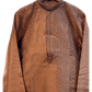 Rose Gold / Copper - Banarasi Handloom Brocade Mens Indian Kurta set with Trousers - UK Stock - Weddings / Walimas , Sangeet, Diwali, Eid, Mehndi / Henna - VEE2509 VR - Prachy Creations