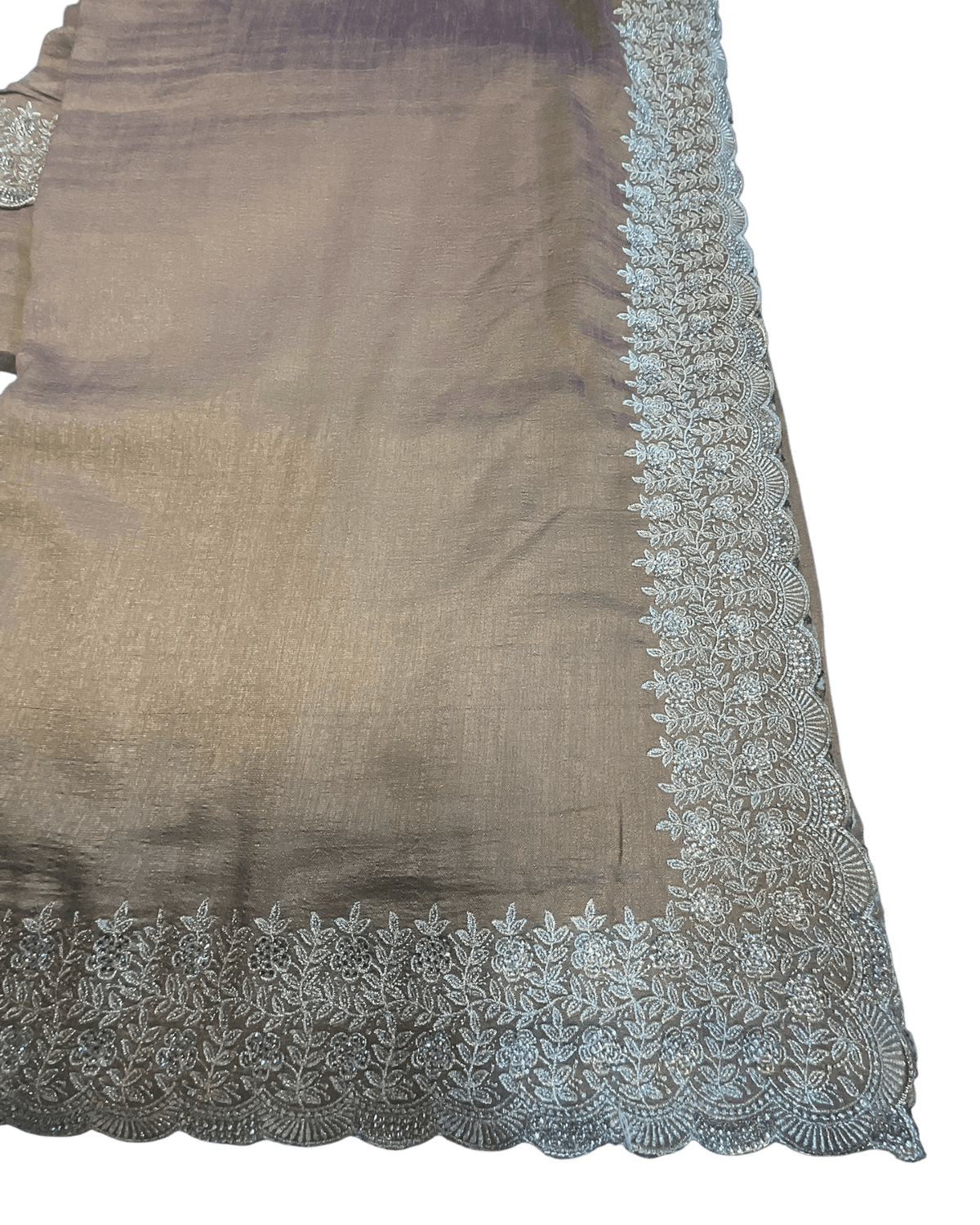 Rose Gold / Light Brown - Fancy Party Saree with Blouse Piece - UK stock - 24hr Dispatch - SP2604 KC - Prachy Creations