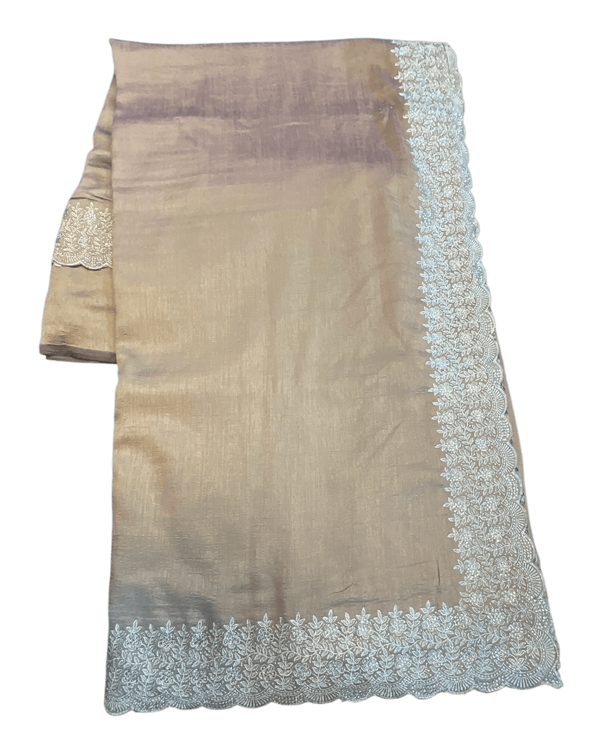 Rose Gold / Light Brown - Fancy Party Saree with Blouse Piece - UK stock - 24hr Dispatch - SP2604 KC - Prachy Creations