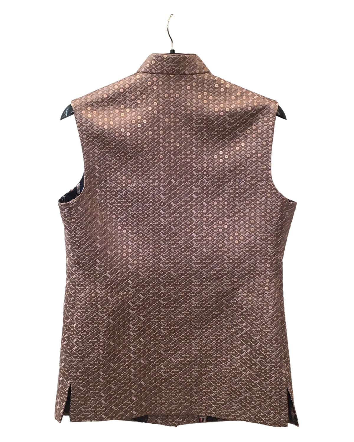 Rose Gold / Light Brown - Rich Lucknowi Sequins Mens Waistcoat / Bandi - Bollywood - HHF2403 KK 0624 - Prachy Creations