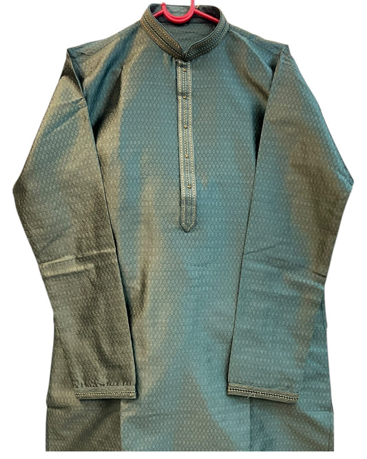 Sage Green - Banarasi Handloom Brocade Mens Indian Kurta set - UK Stock - Weddings / Walimas , Sangeet, Diwali, Eid, Mehndi / Henna - VEE2533 KC - Prachy Creations