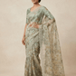 Sage Green - Fancy Embroidered Saree with Blouse Piece - UK stock - 24hr Dispatch - SP250621 VA - Prachy Creations