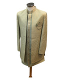 Sage Green - PREMIUM Mens Knee Length Jacket with Long Waistcoat - Fantastic Fit - KCS6101 02CY25 - Prachy Creations